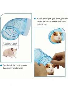 1件仓鼠隧道玩具宠物运动训练管透明仓鼠玩具宠物玩耍小动物配件创意DIY彩色箍管直径5.5厘米 - 彩色 - 查看 7