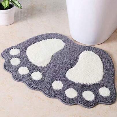 1pc Faux Wool Paw-Shaped Bath Mat, Absorbent & Dirt-Resistant Bathroom Rug, Easy To Handle Doormat, In Stock