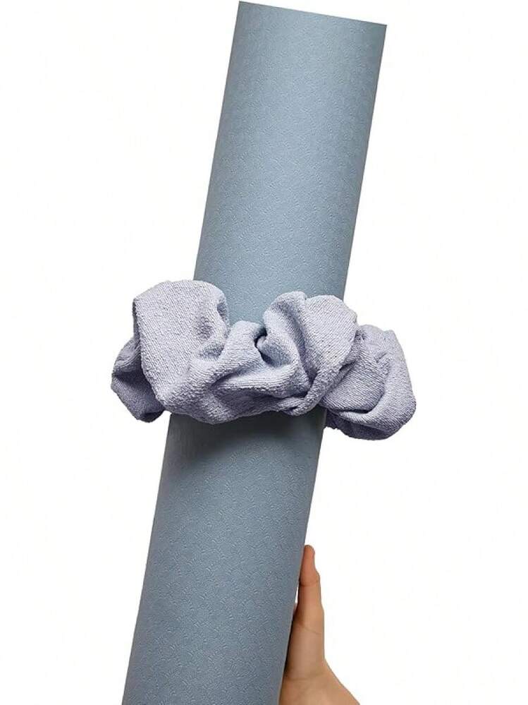 Scrunchie para Esterilla de Yoga - Sostiene tu Esterilla de Yoga con Estilo - Tela Duradera y Elástica - Se Ajusta a Todas las Esterillas de Yoga Estándar (esterilla no incluida) - Azul claro - Añade 1