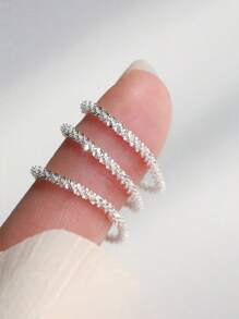BALMORA 1pc Fashionable Minimalist Sterling Silver Ring For Women For Daily Decoration