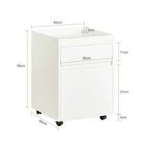 SoBuy FBT121-W, Home Office Mobile File Cabinet With 2 Drawers, Under Desk File Storage Cabinet On Wheels - White - View 2