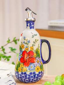 1 件优雅陶瓷油瓶，波兰乡村风格橄榄油瓶/醋瓶，多用途厨房用具，母亲节、圣诞节、万圣节、节假日、万圣节礼物的绝佳礼物 - 查看 7