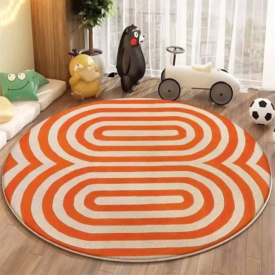 1pc Round Decorative Rug, Suitable For Living Room, Bedroom, Sofa, Coffee Table, Home Decor, Indoor And Outdoor