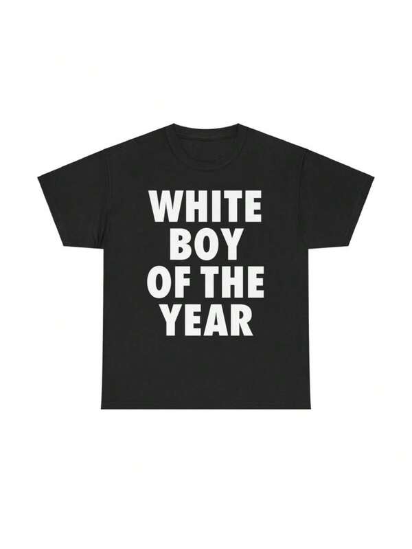 Camiseta "CHICO BLANCO DEL AÑO" - Camiseta para hombre y adolescente, ropa de calle, casual, clásica, de algodón de manga corta