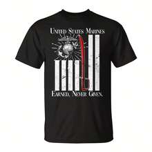 United States Marines Earned Never Gn   Uni T-Shirt - 黑色1 - 查看 1