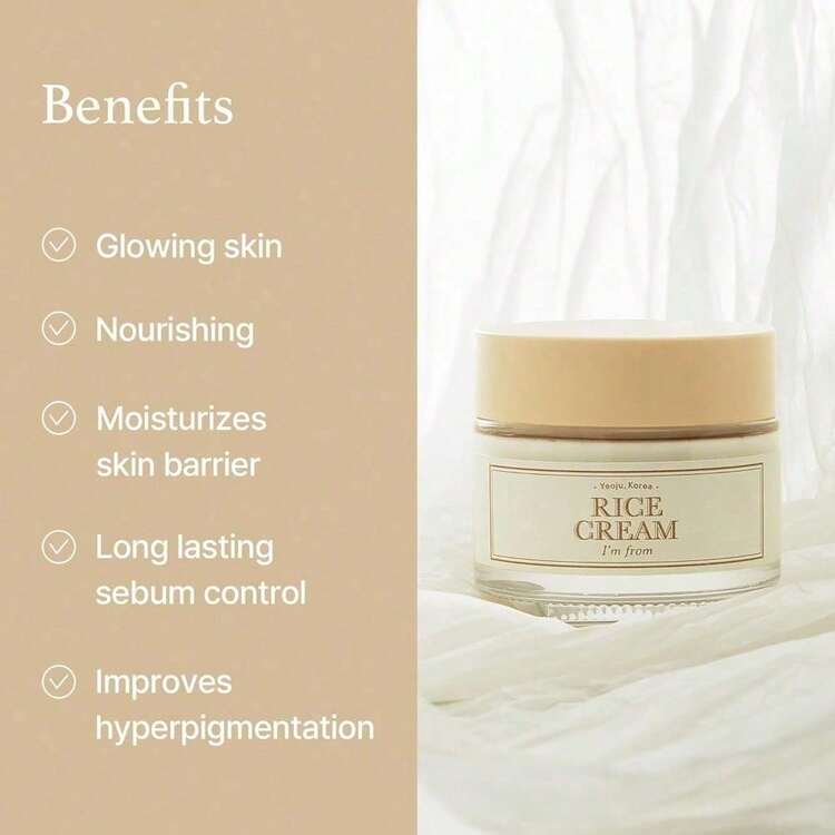I'm From Rice Cream 50g 1.76 Ounce, Rice Bran Essence With Ceramide, Glowing Look, Improves Moisture Skin Barrier - 預設 - 查看 6