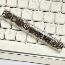 1 szt. Przezroczysta metalowa nakładka na klawisze Space Key o szerokości 6,25U, personalizowana, ręcznie robiona, pojedyncza nakładka na klawisz z żywicy w stylu punk