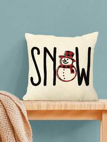 1/2/4 buc. Față de pernă și husă de scaun cu imprimeu de in de Crăciun, potrivită pentru sufragerie, pat, canapea, decor pentru casă, husă de pernă minimalistă moale pentru canapea, inserția de pernă nu este inclusă