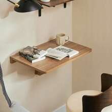 SoBuy Wall Table Foldable Wood Natural - 棕色 - 查看 3