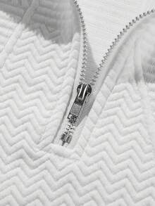 Men's Old Money Textured Jacquard Casual Sports Sweatshirt , Fall