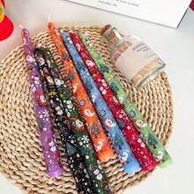 2pcs Christmas Long Candle, Christmas Tree, Santa Claus, Snowman Print Colour Candle, Christmas Creative Dining Table Atmosphere Decoration , Perfect For Christmas Party Decorations, Atmosphere Desktop Decoration, Christmas Gifts (No Electricity Required)