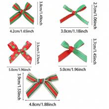 10/20pcs Christmas Mini Bows Small Satin Ribbon Bows Bowknot Metallic Edge For Hand Account Sewing Appliques Crafts Decor Wedding Birthday Party Decoration DIY Crafts