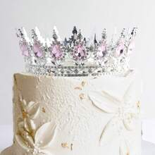 1 pièce Élégant Couronne de cristal Décoration de gâteau, Décoration de gâteau pour fête d'anniversaire - Multicolore - Voir 15