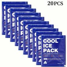 20/50/70/100 حزمة ثلج قابلة لإعادة الاستخدام - لتبريد الصناديق والنقل الصيفي للثلج وصناديق الغداء، أكياس تبريد قابلة لإعادة الاستخدام، حافظات غداء مبردة، حفظ الطعم، أكياس تجميد للشاطئ والسفر والتخييم وملحقات المبرد