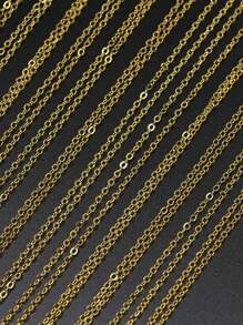 10-100 件不锈钢 O 型链扁平十字架项链锁骨链 DIY 链条配件 - 彩色 - 查看 2