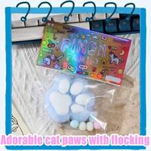 1 pieza Juguete para apretar con forma de pata de gato, juguete antiestrés para estudiantes y adultos, de plástico resistente, adecuado para todas las razas y tamaños, diseño kawaii de pata de animal, adecuado para oficina, vacaciones y regalos