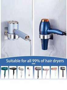 Soporte de pared para secador de pelo, organizador de baño para secador sin taladro, estante para plancha, tenaza, y otros utensilios de aseo