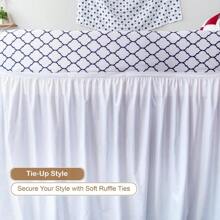 RANGTwin XL Size Dorm Bed Skirt Extra Long 40 Inch Drop Premium Microfiber 3Panel Design With Split Corners Bed Skirts Ideal For College Dorm Rooms WhiteZHOONG