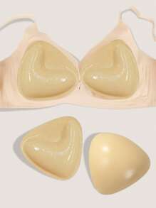 1 Par de Almofadas Adesivas Autoadesivas Dupla Face, Almofadas Adesivas para o Peito, Almofadas de Enchimento Reutilizáveis, Almofadas Invisíveis Grossas para Sutiã e Maiô Bikini, À Prova d'Água para Natação