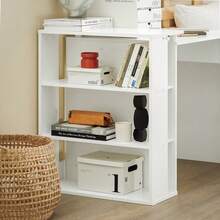 SoBuy Mesa de Escritorio, Mesa de Ordenador con un cajón y 4 estantes,Color Blanco, L 101 x H 76 cm,FWT35-W,ES Mesa Escritorio Silla de Oficina Muebles de Oficina en Casa, Mobiliario de estudio Blanco estilo nórdico, estilo sencillo 101x60x76 cm - Blanco - Ver 7