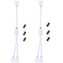 4-Pin LED Light Strip Connector Kit For 5050 10mm Wide Light Strip, Including 8 Types Of Solderless Accessories (Total 80 Pieces), RGB Extension Cable, LED Jumper, Bi-Directional RGB Splitter Cable, L Connector, T Connector, Gapless Connector, 4-Pin Male Connector, LED Strip Clip, Providing Most Parts For DIY Lighting Projects