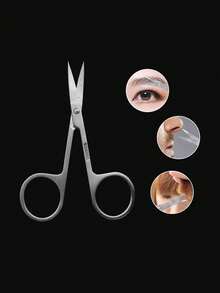 CIMACA 1pc High Precision Stainless Steel Small Trimming Scissors, Professional, Portable, Suitable For Men And Women To Trim Eyebrows, Nose Hair, Eye Care Tools