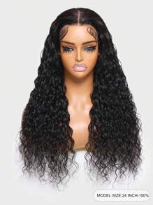 Wigs Bye Bye Knots 7x5 Inch Pre Cut Lace Invisible Knots Wig Human Hair Pre Plucked Wear Go Glueless Wig Water Wave Lace Front Wig For Women Unice Hair