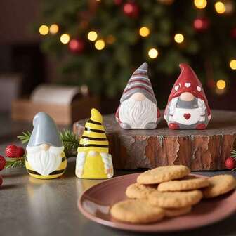 1/2pcs/Set Christmas Ceramic Elf Relief High-Quality Desktop Decor Ornament