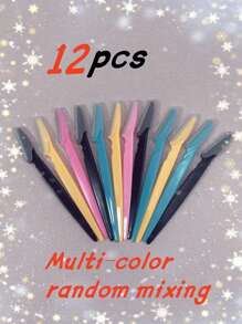 80/60/50/40/30/12pcs Multifunctional Portable Eyebrow Trimmer, Multi-Function Hair Removal Tool, Trimming And Shaping Shaver With Dust-Proof Protective Design Cover, Suitable For Men And Women Facial Hair Removal