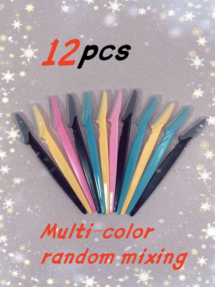 80/60/50/40/30/12件装多功能便携式眉毛修剪器，多功能脱毛工具，带防尘保护盖的修剪塑形剃须刀，男女通用面部脱毛，价格实惠，适合作为圣诞礼物、化妆品、化妆工具等。 - 黑色 - 查看 11