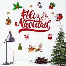 Naklejki ścienne z literami i elementami świątecznymi, dekoracje do domu na święta