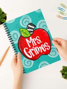 Cuaderno personalizado con espiral, escala horizontal y líneas para maestros, regalo de aprecio a maestros, regalo de regreso a clases, regalo del Día del Maestro, expresión de gratitud a maestros, útiles escolares, regreso a clases, útiles escolares con dibujos animados, kawaii, personalizado, único, personalizado, trabajadores, clientes, estudiantes, para negocios/trabajo/oficina, para la escuela - Multicolor - Ver 8