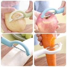2-Piece/Set Multifunctional Vegetable Peeler And Slicer, Durable ABS Material, Manual Cabbage Chopper, Wide Mouth Fruit And Vegetable Peeler For Kitchen Tools - Multicolor - View 4