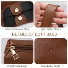 Coffee Suede Bags For Women Coffee Suede Tote Bag For Women Suede Bag Coffee Suede Purse Bag - 咖啡 - 查看 7