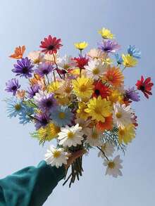 1/3/6 件多色人造荷兰菊餐桌装饰摄影道具洋甘菊小雏菊手捧花花瓶插花婚礼家居装饰 - 彩色 - 查看 5