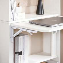 Home Office Folding Table Desk Computer Desk Workstation With 5 Shelves White W64 X D58 X H145cm FWT92-H-W - White - View 6