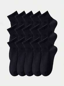 5/10/15 Đôi tất ngắn màu trắng phù hợp cho cả nam và nữ, tối giản và đa năng, thích hợp để mặc hàng ngày - Đen và trắng - Xem 12