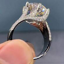 1pc Luxury Classic Cubic Zirconia Women's Wedding Rings, Engagement Accessories, Women's Fashionable Jewelry, Daily Casual Accessories, Festival And Anniversary Gifts, Mother's Day And Valentine's Day Gifts - White - View 8