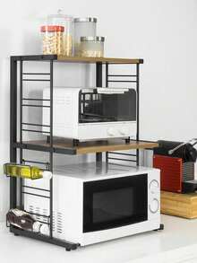SoBuy KCR08-PF Soporte Microondas, Estante Microondas Ajustable de 2 Niveles, Estante para Horno de sobre Encimera de Cocina máxima 40 kg ES Soporte Cafetera Organizador Cafe Guarda Capsulas Dispensador Capsulas Organizador Capsulas Organizador de Cápsulas de Café Con Cajón de Bambú Porta Cápsulas Y Dispensador Compacto Muebles de Cocina Marrón estilo nórdico, estilo sencillo Metal 60x36x72 cm - Marrón - Ver 1