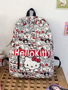 1 قطعة حقيبة ظهر مدرسية كبيرة السعة مطبوع عليها هيلو كيتي للطالبات، حقيبة ظهر هيلو كيتي جميلة للاستخدام اليومي، الأعياد والهدايا