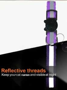 1pc Customized Reflective Pet Collar With Cartoon Anti-Choking Buckle + Bell, Adjustable, Suitable For Female/Male Cats Within 5kg, Daily Use - Green - View 6