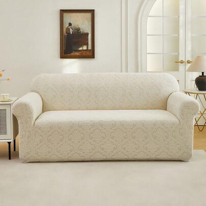 1 件提花弹力沙发套，现代风格防滑沙发套，适用于 L 型沙发和 1/2/3/4 座沙发，四季通用，易于安装和拆卸