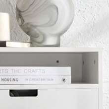 SoBuy NKD03-W, Floating Nightstand Wall-Mounted Bedside Table Cabinet Wall Shelf Floating Shelf With Drawer - White - View 10