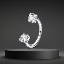 1pc Stainless Steel Zirconia Horseshoe Ring Piercing Nose Ear Belly Rings Women Cartilage Helix Earrings Daith Piercing Jewelry