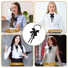 Women's Clip On Bowtie - Pre Tied Tie Wedding, Parties, Work - Elegant Accessory Women & Girls