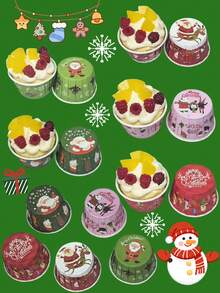 50 Stück/100 Stück zufälliger Stil Weihnachts-Cupcake-Förmchen, fettdichte Backförmchen geeignet für Weihnachten, Halloween, Valentinstag, Muttertag, Geburtstage und Hochzeitsfeiern Weihnachten Weihnachtsdekoration Weihnachtspyjamas Weihnachtsgeschenke Weihnachtsdeko