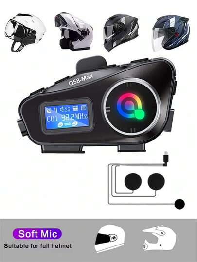 Fone de Ouvido Bluetooth para Capacete de Moto com Controle de Voz