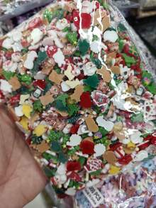 100 件/包经典圣诞卡通美甲装饰，3D 圣诞老人、驯鹿、雪花、树脂可爱系列 DIY 配件 - 彩色 - 查看 4