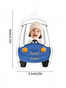 1pc Customized Acrylic Car Charm - Personalized Driving Dad Gift, Unique Photo Design, Cute Shape - Perfect Gift Choice For Mom, Available In Pink/Orange/Green/Blue/Yellow,School Supplies,Back To School,For Office,For School,For Classroom,For Teacher Gifts,For University,For Colleague,For Dorm Rooms,For Teacher,For Boys And Girls,For Teenagers,Junior High School Students,Middle School Students,High School Senior High School Students,College Students,University Students,Freshman,Sophomore,Underclassmen - Custom Pattern - View 5
