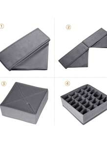 24格可折叠抽屉收纳盒，衣柜收纳篮，节省空间的家用壁橱收纳盒，卧室配件，收纳整理，节日/房间/家居/卧室装饰，收纳盒，家居收纳，抽屉桌面收纳盒，衣物衣柜收纳，收纳抽屉 - 彩色 - 查看 6